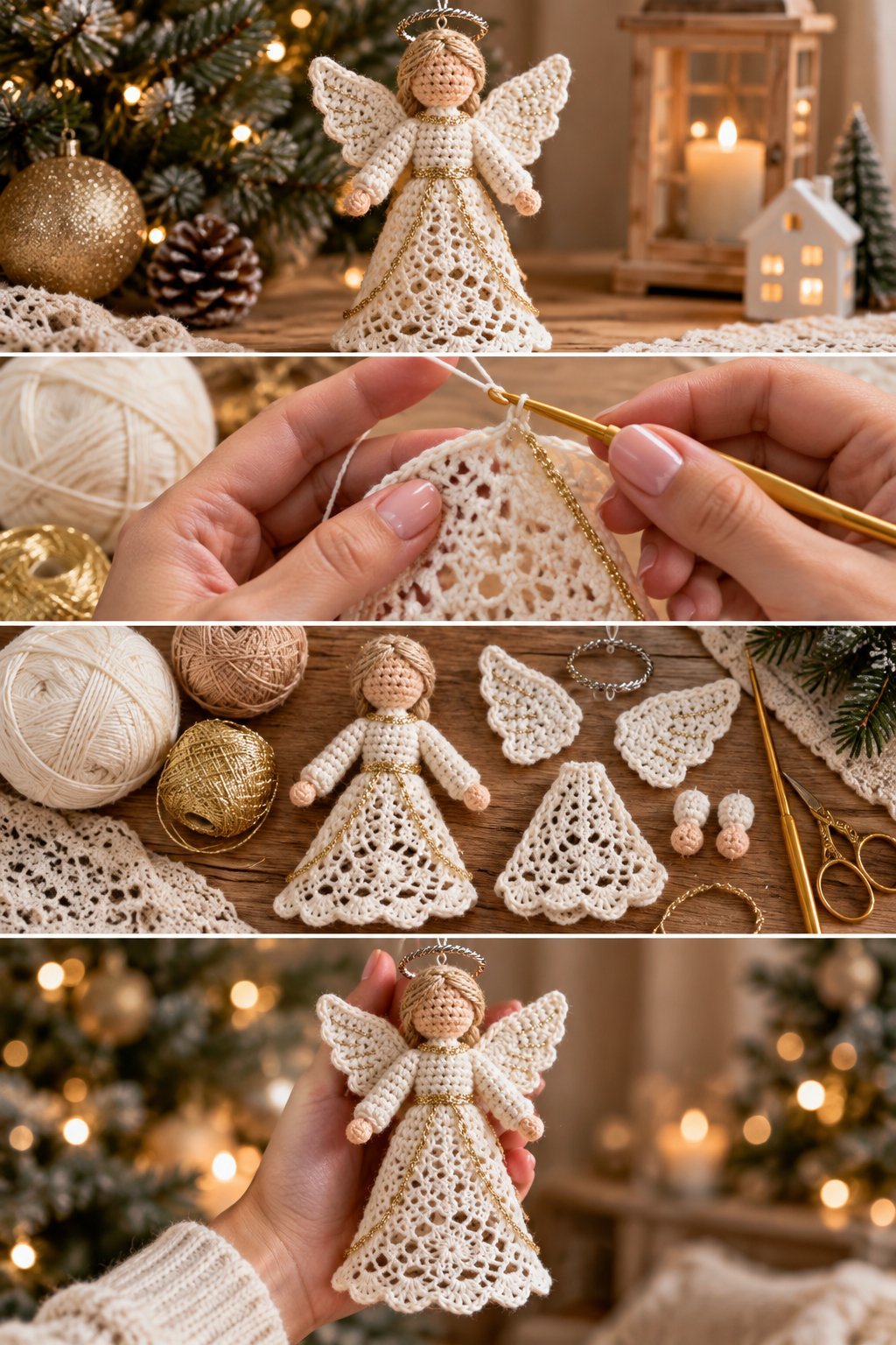 Crochet Angel Tree Topper — Elegant Handmade Christmas Décor