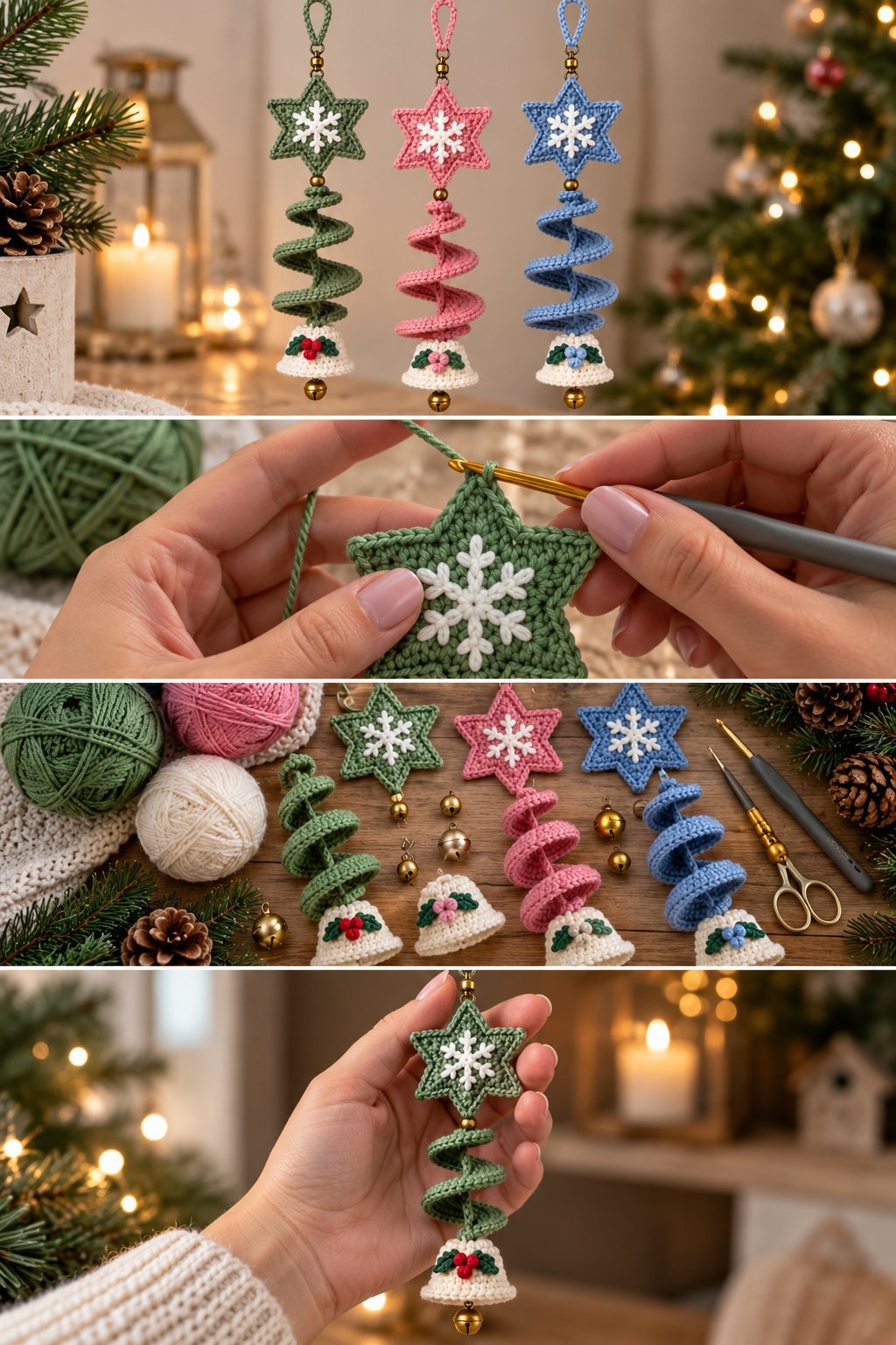 Crochet Star Christmas Hanging Ornament – Free Pattern