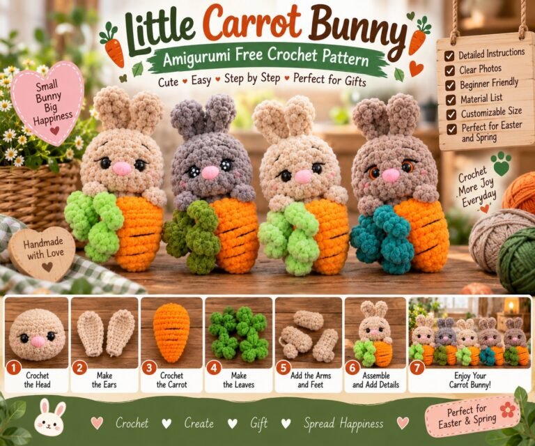 Little Carrot Bunny Amigurumi Free Crochet Pattern