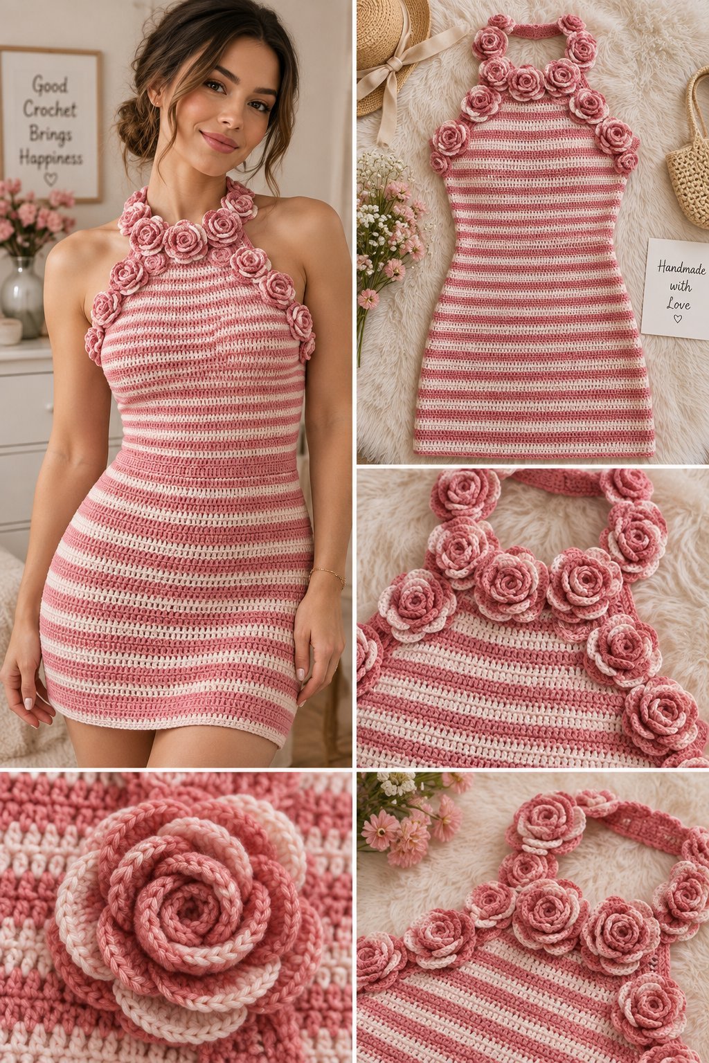 Crochet Rose Dress Free Pattern