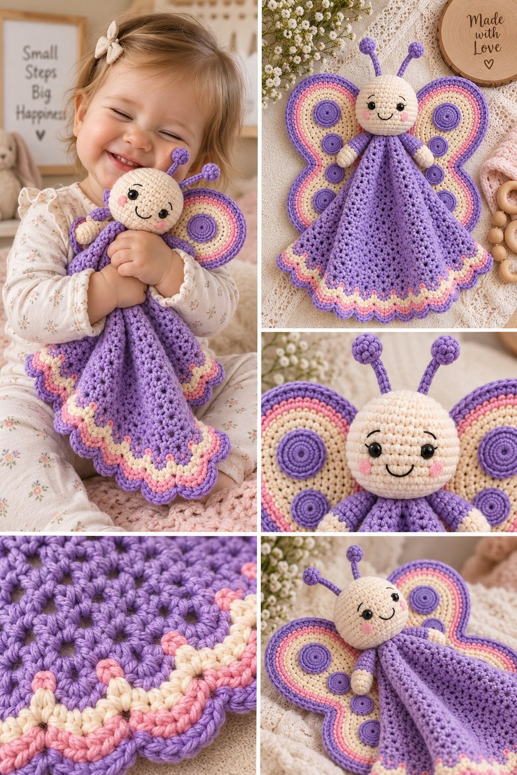 Crochet Butterfly Lovey Pattern – Step-by-Step Instructions