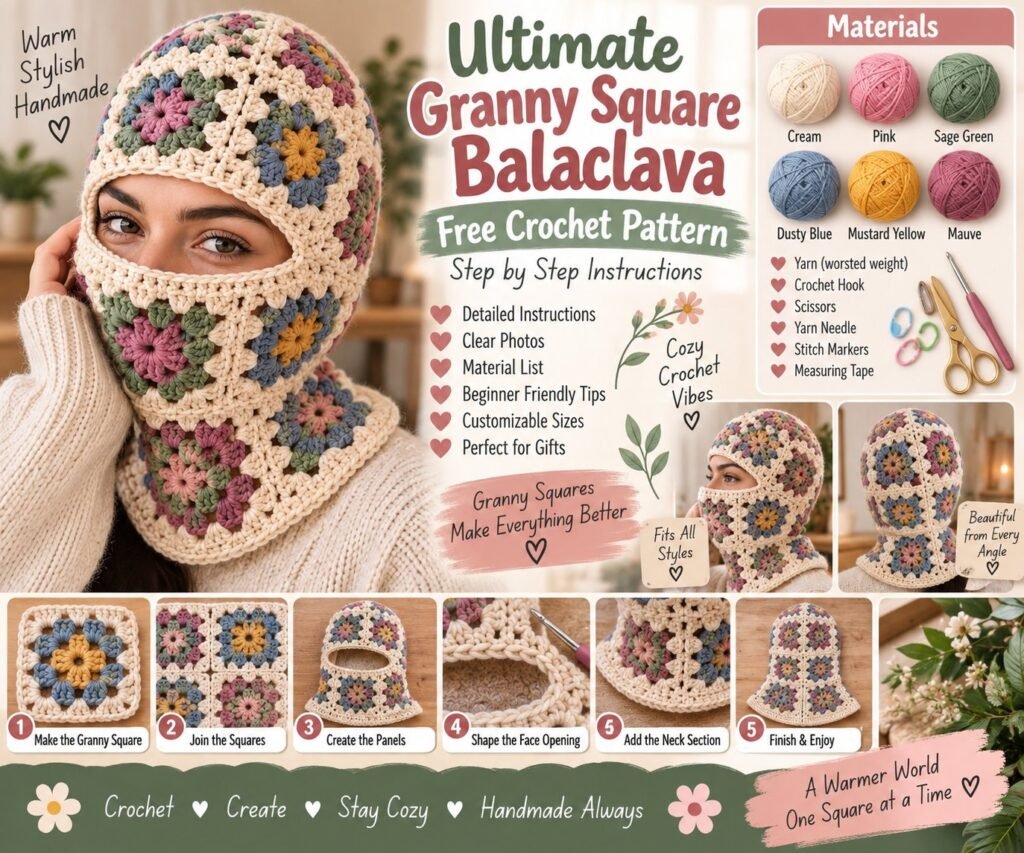 Ultimate Granny Square Balaclava – Free Crochet Pattern