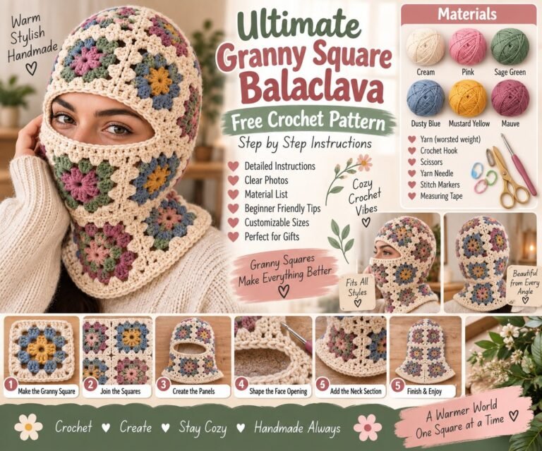 Ultimate Granny Square Balaclava – Free Crochet Pattern