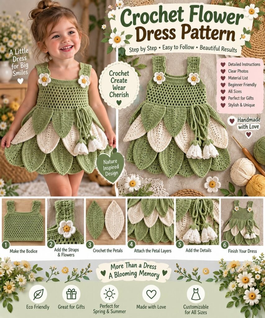 CROCHET FLOWER DRESS PATTERN