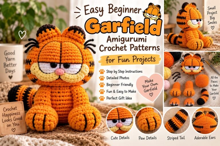 Easy Beginner Garfield Amigurumi Crochet Pattern for Fun Projects