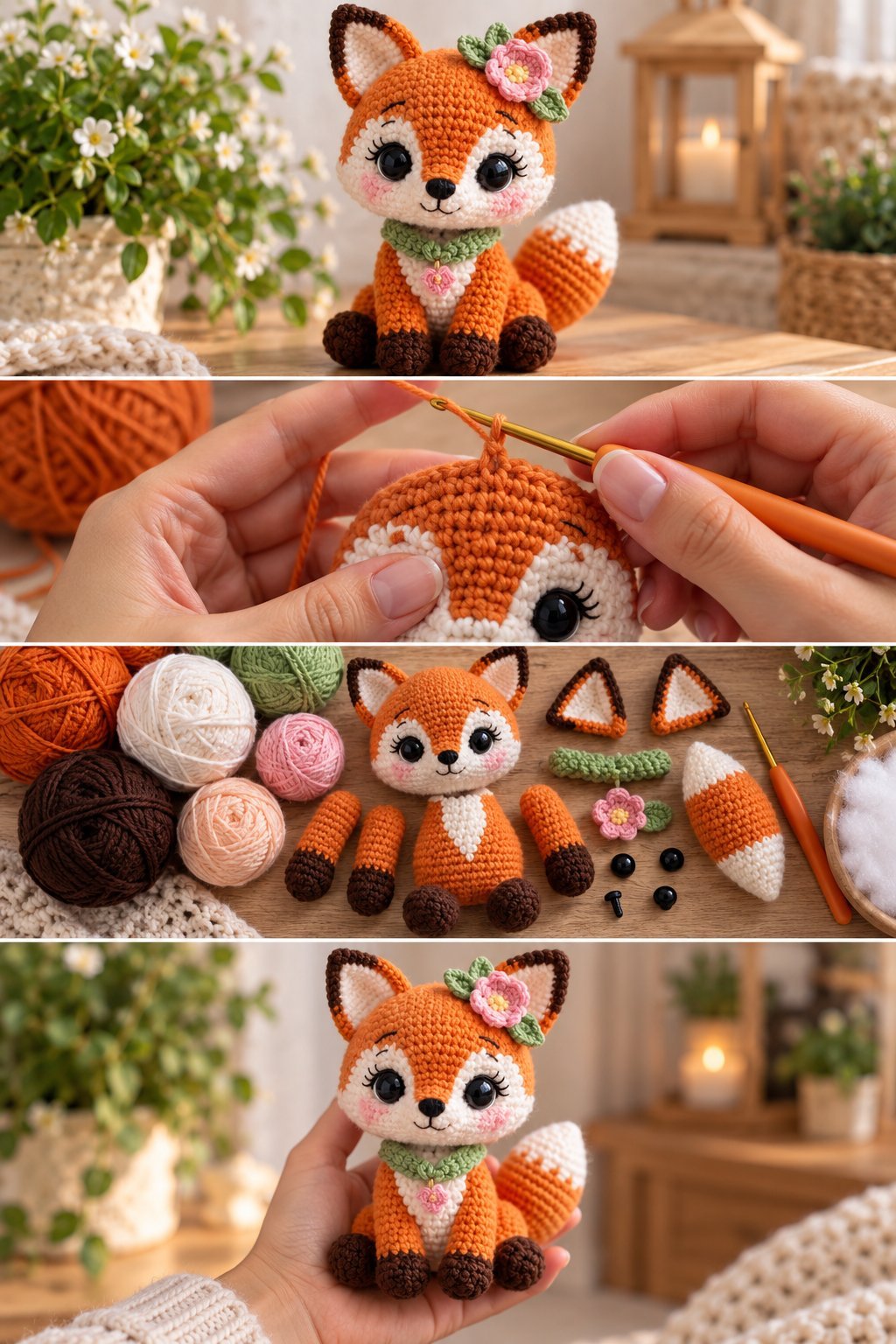 Cute Crochet Fox Amigurumi Pattern