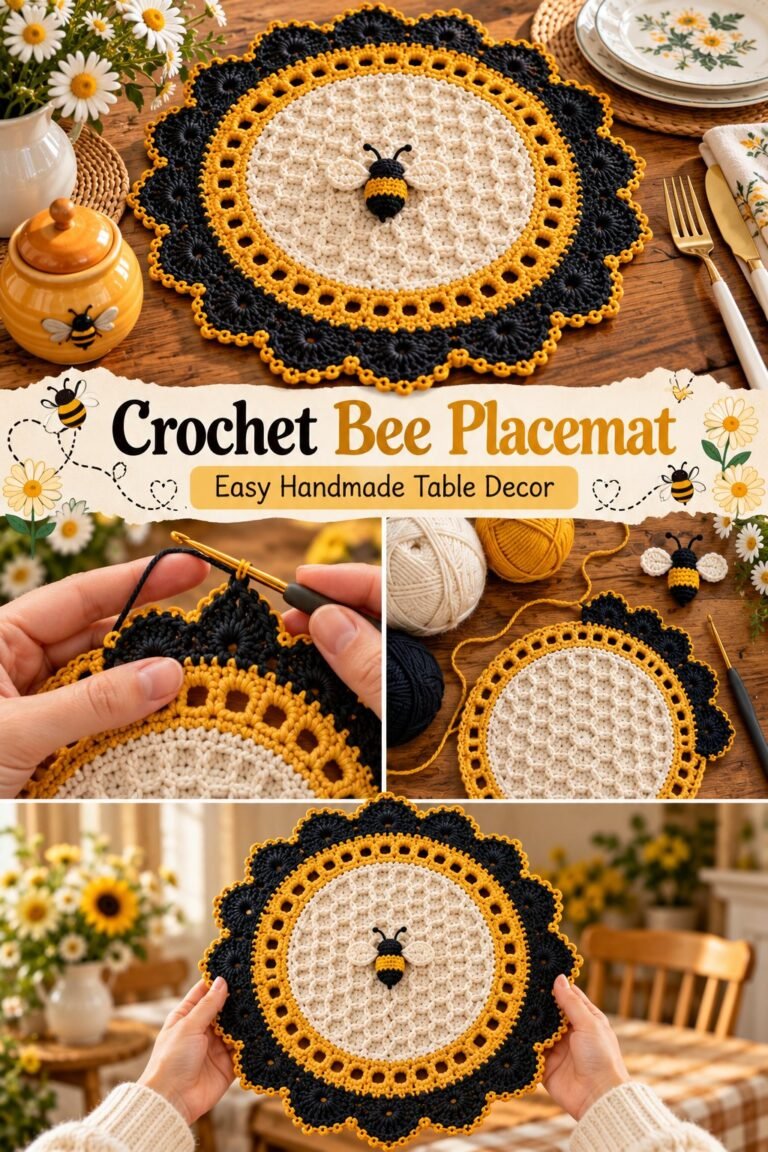 Honeycomb Bee Placemat Crochet Pattern