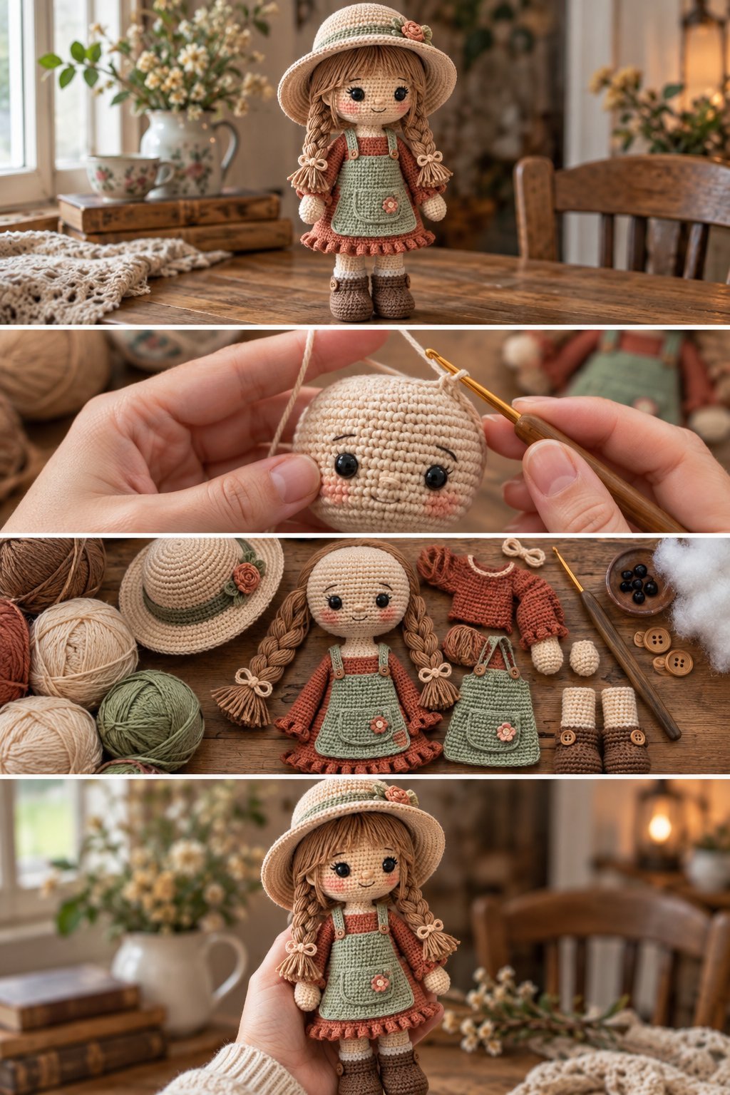 Amigurumi Doll with Braids – Free Crochet Pattern