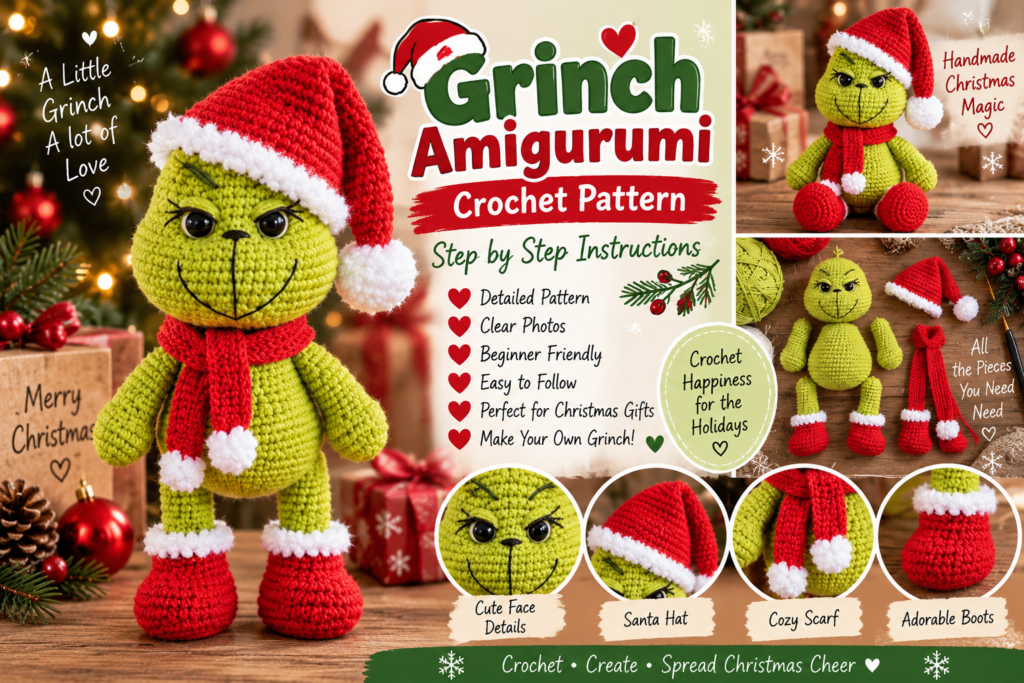 Grinch Amigurumi Crochet Pattern