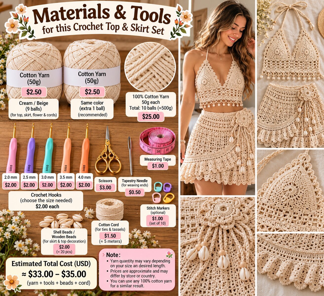 Boho Crochet Co-Ord Set Bralette and Wrap Skirt Guide