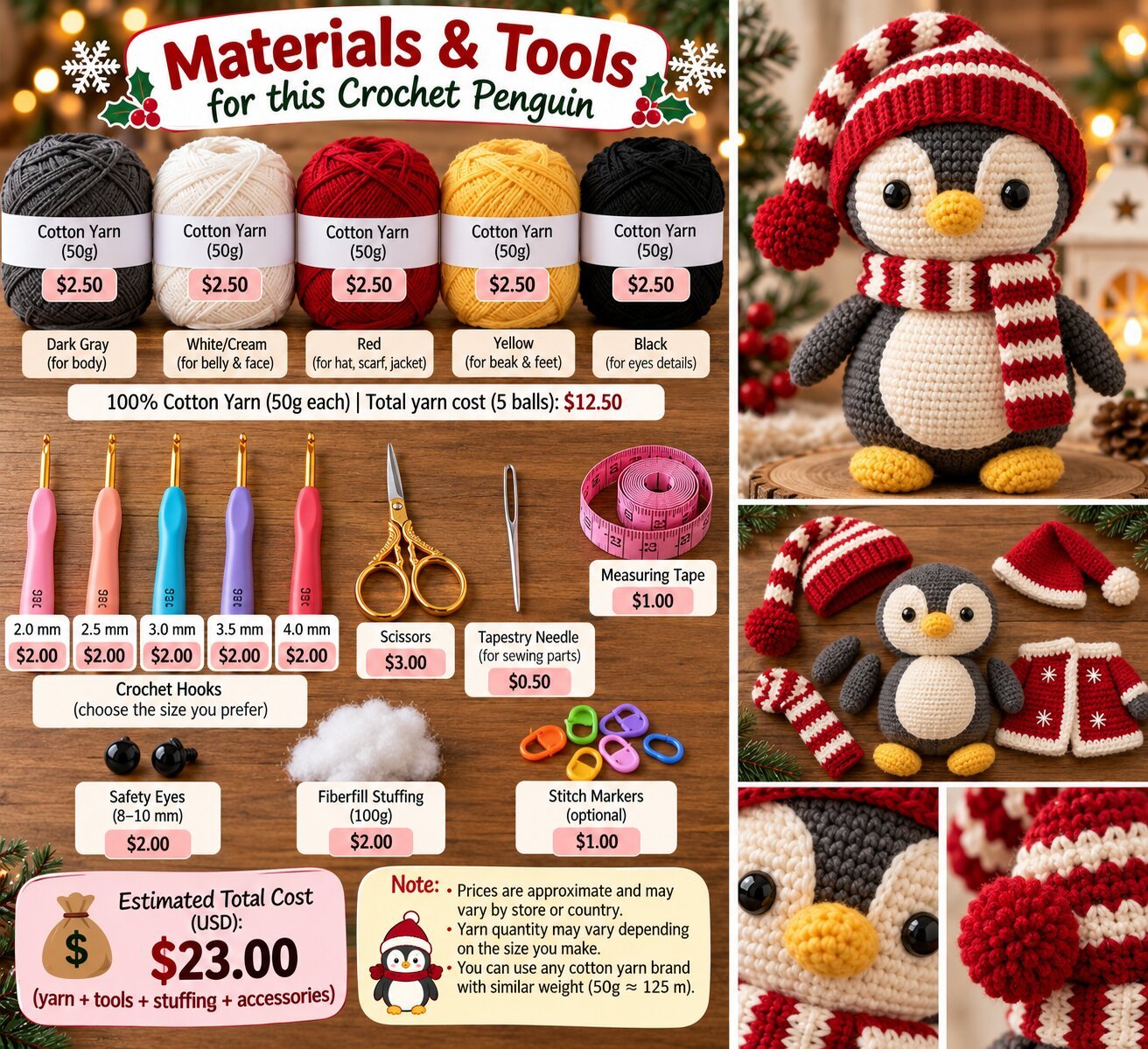 Stuffed Christmas Animals Free Crochet Patterns Penguin