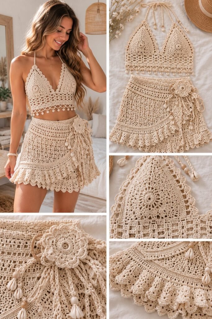 Boho Crochet Co-Ord Set Bralette and Wrap Skirt Guide