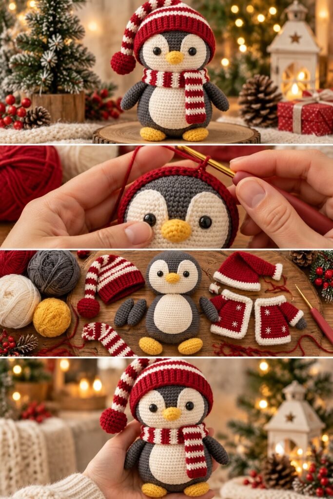 Stuffed Christmas Animals Free Crochet Patterns Penguin
